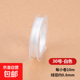 手串绳弹力线水晶串珠手链牛筋穿珠子文玩扁丝线松紧耐磨皮筋绳子 透明色 10m 直径0.8mm