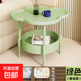 床头柜简约现代家用卧室收纳边柜简易床边小型创意置物架出租房用 浅绿色【双层置物-稳固承重】