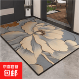 水晶绒入户地垫 吸水易清理可裁剪地垫入户耐磨耐脏脚垫 水晶绒-兰叶-【横版】加厚 40cm*60cm 1件数