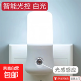 迪创思自动光控小夜灯智能插电led灯夜间天黑即亮节能灯护眼睡眠床头灯小夜灯自动睡眠婴儿插座床 灯管白光【智能光控】