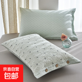 法式全棉双面夹棉加厚枕套纯棉绗缝碎花单纽扣款枕罩隔脏防头油 蝶梦AG 1对2只装 夹棉加厚枕套/约74*48CM