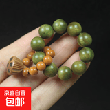 绿檀金丝檀小手捻莲蓬指尖文玩手串男女绕指柔佛珠念珠饰品批发 绿檀小手捻【带桃木莲蓬吊坠】 10mm