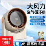 电风扇家用桌面风扇小型制冷戴森灰台式电扇厨房壁挂卧室静音学生宿舍办公室大风力轻音长续航户外 【卡其色】-4寸