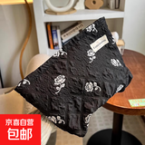 ins小众玫瑰大号化妆包小手拿包便携笔袋手机包钱包收纳袋高颜值 玫瑰化妆包黑