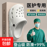 手术室室内洞洞鞋厚底女医护士凉拖鞋eva透气防滑外穿2025新款男 白色 42-43