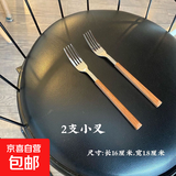 ins风餐具筷勺子叉子不锈钢家用高颜值餐具牛排刀叉勺甜品小勺子 两支小叉