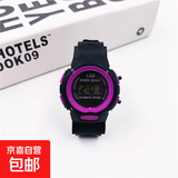 新款科技感ins高颜值简约时尚潮流电子表儿童腕表LED学生手表男女 紫色
