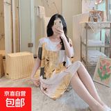 棉绸睡裙女夏薄款2025新款睡衣韩版甜美少女网红家居外穿裙子QM 芳华年月2301 均码 (90-140斤内穿)
