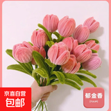 母亲节礼物郁金香花束扭扭棒diy材料包手工花束情侣情人节女神节礼物手工扭编织毛根郁金香花朵 【郁金香花5朵】材料包