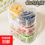 【限时促销】厨房水果保鲜盒便当盒露营野餐零食盒便携分装盒 双开保鲜盒饭盒1个