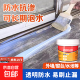透明防水胶补漏王窗台裂缝防水涂料卫生间漏水免砸砖外墙堵漏材料 透明防水胶- 500g 1瓶