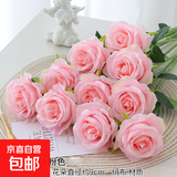 假花仿真花鲜花客厅装饰插花桌面绢花单支玫瑰花台桌干花摆件鲜花 雪山浅粉1支