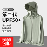 【换季穿衣】春秋男女款超薄透气遮阳薄外套室外骑行防风防晒保暖 豆绿【防晒衣帽檐款】 4XL 建议160-180斤