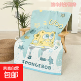 婴童级纯棉多层纱布多功能浴巾沙发巾盖毯午休毯柔软舒适大号浴巾 海绵宝宝美好期待