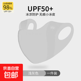 【冰丝防晒口罩】春夏薄款口罩透气遮阳面罩时尚个性无痕高弹口罩 浅灰 涤纶