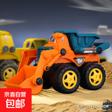 超大号挖掘机惯性工程车推土机玩具男孩儿童挖沙铲车沙滩玩具套装 【pvc送礼包装】大号推土机