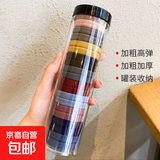 儿童莫兰迪色系高弹力头绳无缝不伤发发绳无痕布艺清新发饰 无缝发圈袋装-莫兰迪色（20根）