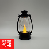 【露营灯】创意复古手提小夜灯网红迷你氛围小马灯桌面摆拍油灯 复古手提小夜灯【黑色1个】