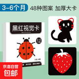 黑白卡片早教卡新生儿0-3个月6宝宝追视觉激发卡幼儿彩色玩具 黑红卡