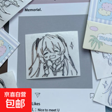 初音未来金属3D贴纸笔记本贴纸动漫周边个性装饰DIY贴纸防水高级手机耳机笔记本装饰 初音金属贴【痴迷】