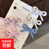 韩系波点格子蝴蝶结鸭嘴ins刘海夹甜美可爱少女发卡碎发边夹发饰 蝴蝶结热卖5件套（各1个）