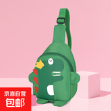儿童背包户外出游儿童胸包男女幼儿园书包斜挎包可爱卡通小包包 绿色