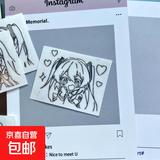 初音未来金属3D贴纸笔记本贴纸动漫周边个性装饰DIY贴纸防水高级手机耳机笔记本装饰 初音金属贴【可爱】