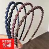 波浪发箍洗脸学生防滑头饰发头箍2025新款发卡压发简约 深色系随机一个