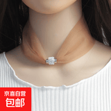 夏凉炫彩磁柱小丝巾新款夏季时尚百搭韩版磁吸式装饰遮颈纹小丝巾 磁吸-咖啡色