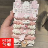 新款甜心公主发圈可爱件套爆款KT小猫少女透明电话线日常百搭 小肠圈6件