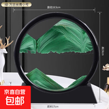 流沙画摆件沙漏客厅电视柜酒柜桌面装饰品办公室轻奢礼物大气玄关 7寸万古长青送底座+调节器