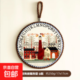 时尚欧式复古陶瓷隔热垫耐高温防烫餐桌垫家用餐具碗垫砂锅垫餐垫 D款-16cm*6cm-1个 无规格