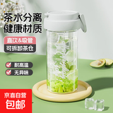 【京东物流】春季便携水杯高颜值运动吸管杯子带茶仓耐高温学生女 便携茶漏吸管杯白色 500ml 1个
