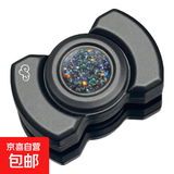 edc解压玩具不锈钢三合一指尖陀螺啪啪币手指减压神器电报夹推牌 黑色【炫彩封晶】
