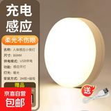 2025新款人体感应灯夜间自动亮灯宿舍家用床头智能声控充电小夜灯 暖光 感应充电款