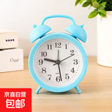 闹钟学生儿童专用起床神器床头男女孩闹铃智能双耳小时钟台钟 蓝色