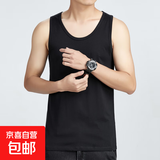 【100%棉】美式纯棉背心男士夏季运动健身重磅无袖t恤男坎肩汗衫 黑色 （100%棉） 2XL 【建议140-159斤】