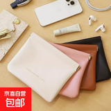 口红包迷你小包旅行化妆包女2024新款便携式轻奢高级化妆品收纳包 奶油白+神秘黑