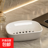 双层肥皂盒家用卫生间沥水香皂盒双层大号香皂置物架洗衣皂盒好用 香皂盒灰底白网2个