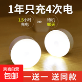 启梵启梵无线智能人体感应灯家用过道LED小夜灯自动光控楼梯壁灯 2个基础充电款-86mm人体感应暖光