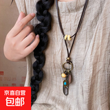 新中式禅意古铜羽毛项链女波西米亚民族风双层叠戴长款毛衣链配饰 双层羽毛海星项链【1条装】