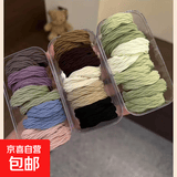 2025新款柔软高弹巨耐用高马尾精品发绳皮筋女孩扎发头绳发饰头饰 莫兰迪+咖色系+果绿系【1袋45根】