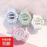 夜光数显马卡龙手表学生党小众森系独角兽韩版原宿学生手表 白色