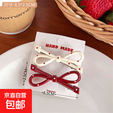 儿童配饰复古波点蝴蝶结发夹鸭嘴夹小众设计刘海边夹少女心百搭发 1#蝴蝶结发夹【2个装】