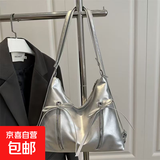 蝴蝶结时尚温柔单肩包包女小众韩版女士腋下包2025春夏新款托特包 银色