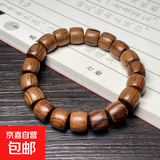 绿檀直切桶珠手串手工精品檀木民族风小手链男女款文玩单圈 黑花梨直切10x11mm【单圈】