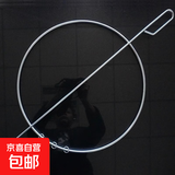 实心滚铁环铁滚环80后怀旧玩具儿童圆环滚铁圈手推铁环小学生成人 实心加粗58cm-圆(金属手柄）