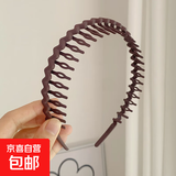 新款碎发防滑神器百搭带齿波浪发简约头箍洗脸刘海发卡发饰发箍女 酒红色1个