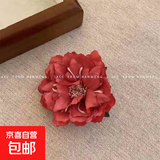 娜扎红色花朵发夹侧边夹旅行发卡新娘发卡夹子头饰发饰 红色花朵发夹