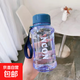 【京东物流】水杯便携过滤杯子吨吨桶防摔学生户外运动健身水壶 蓝色 800ml
